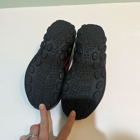 Merrell Shoes Women's Size 6.5 Jungle Moc Red Sunset Suede Leather Slip On Mules - Picture 12 of 14